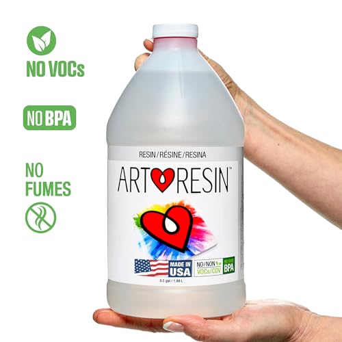ArtResin - Epoxy Resin - Clear - Non-Toxic - 1 gal (0.5 gal Resin + 0.5 gal Hardener) (3.78L) ArtResin