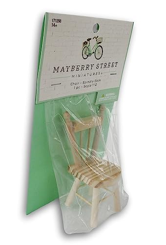 Miniature Wood Spindle Back Chair for Dollhouses Wood Crafts Diorama Woodpile Fun!