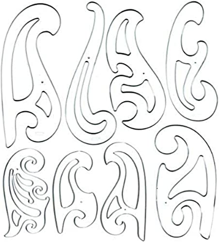Westcott French Curve Template, Set of 8 (FC-8) Westcott