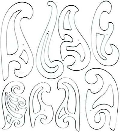 Westcott French Curve Template, Set of 8 (FC-8)