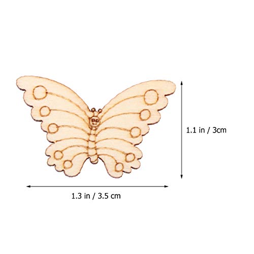 BESPORTBLE 100PCS Wood Slice DIY Wooden Craft Wood Craft Material Unfinished Wood Wooden Shapes Craft Shaped Slices Cutouts Woodsy Decor Cutouts for BESPORTBLE