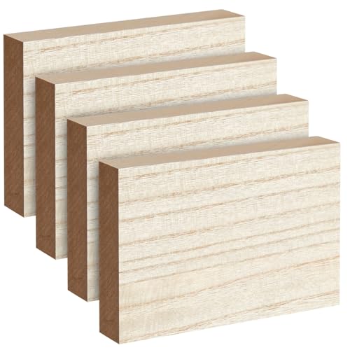 Bright Creations Unfinished Wood Rectangles for Crafts (6x4 in, 4 Pack) Bright Creations