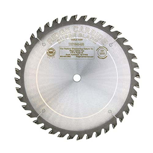 Ridge Carbide TS2000 Super Table Saw Blade 10" 40 Tooth ATB/R .125 Kerf 5/8" Arbor Ridge Carbide Tool Co.