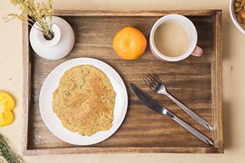 GoCraft Handmade Classic Wooden Tray Large Size | Serveware Kitchen Accessories Tray - 16.5" GoCraft