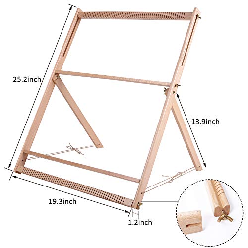 WILLOWDALE 25.2"H x 19.3"W Weaving Loom with Stand Wooden Multi-Craft Weaving Loom Arts & Crafts, Extra-Large Frame, Develops Creativity Weaving WILLOWDALE