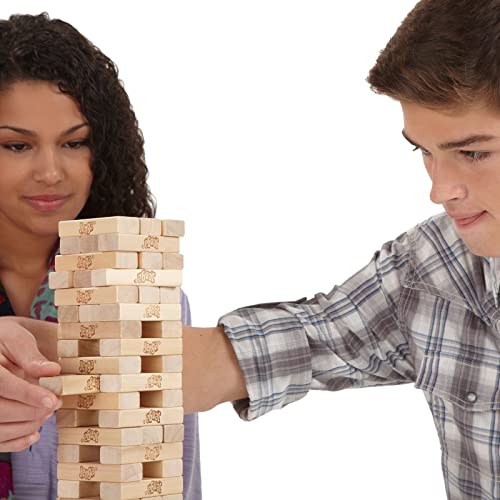 Jenga Classic Game with Genuine Hardwood Blocks, Stacking Tower Game for 1 or More Players, Kids Ages 6 and Up Jenga