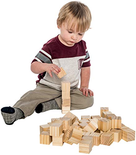 Wooden Cubes for Arts and Crafts – DIY - Photo Blocks - 1.5 Inch Unfinished Natural Wood Blocks – 50 Pieces – by Dragon Drew Dragon Drew