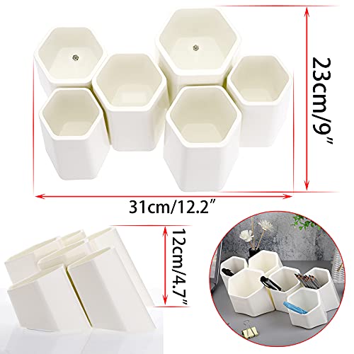 BTSKY Hexagonal Creative Pen Holder, Pen Container, Brush Pot, Combination Desktop Storage Organizer, Creative Hanging Planter Holder Multifunctional BTSKY