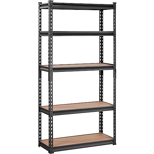 VEVOR Storage Shelving Unit, 5-Tier Adjustable, 2000 lbs Capacity, Heavy Duty Garage Shelves Metal Organizer Utility Rack, Black, 30" L x 12" W x 60" VEVOR