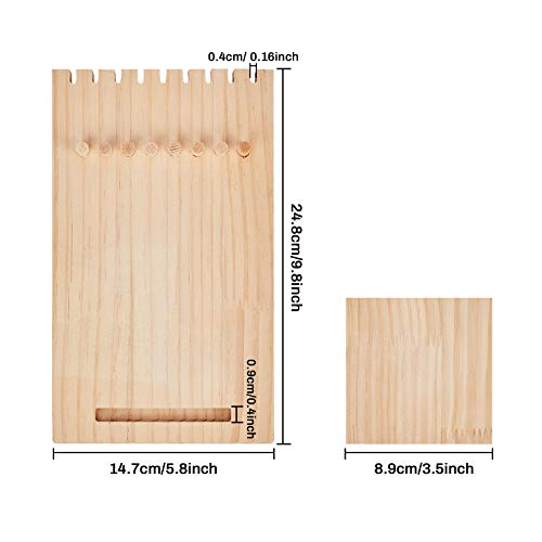 AHANDMAKER Wood Necklace Holder, 9.6 Inch Wooden Plank Necklace Jewelry Display Stand, Detachable Wooden Jewelry Organizer Stand, Necklace Display AHANDMAKER