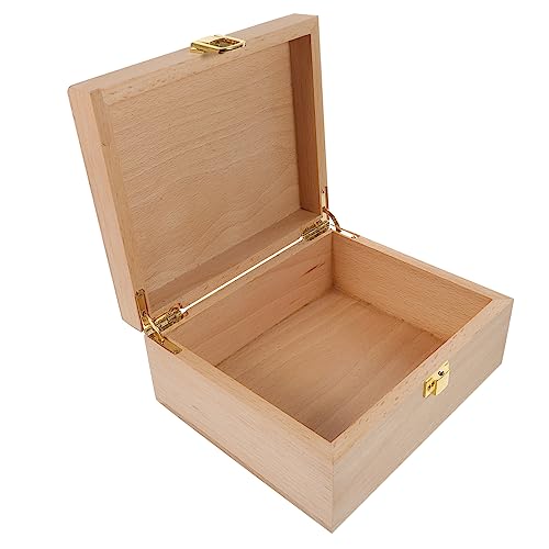 VOSAREA 1pc High-end Storage Wooden Box Wood Diy Craft Case Wooden Jewelry Wood Holder Jewelry Organizer Tray Unfinished Wooden Case Storage Cubes VOSAREA