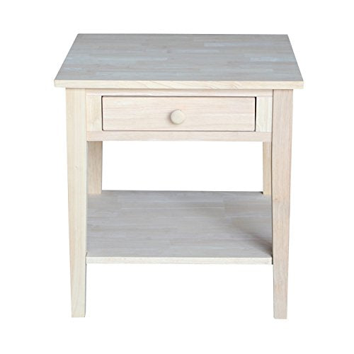 IC International Concepts Spencer End Table, 24 in W x 24 in D x 25 in H, Unfinished IC International Concepts