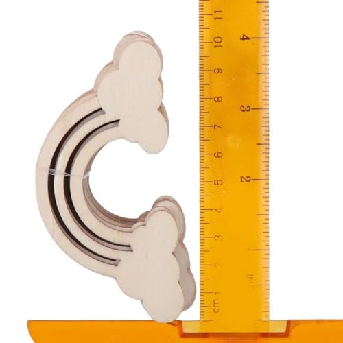 Uniquer 20Pcs Rainbow Wood DIY Crafts,Cutout Rainbow Unfinished Wood Slices,Rainbow Unpainted with Hemp Rope for Birthday Christmas Party Decoration Uniquer