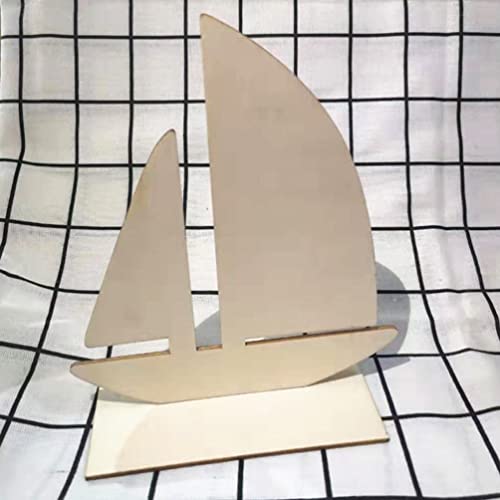 EXCEART 10 Pcs Unfinished Wooden Sailboat Models Nautical Wood Cutouts Nautical Ocean Theme Sailboat Decor for Home School DIY Crafts Projects EXCEART