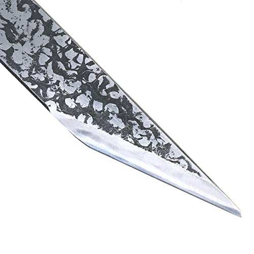 KAKURI Kiridashi Knife Right Hand 21mm, Professional Razor Sharp Hand Forged Japanese Carbon Steel Blade Hammered Pattern for Woodworking, Marking, KAKURI