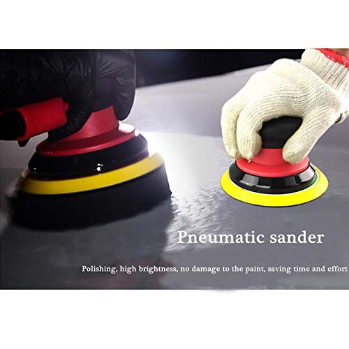 Professional Air Random Orbital Palm Sander, Heavy Duty Dual Action Pneumatic Sander with 1pc Backing Plate (6 inch) Asabocai