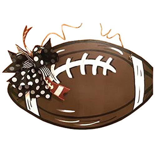 Football Cutout Unfinished Wood Sports Themed Locker Room Door Hanger MDF Shape Canvas Style 1 (6") Diverse Woodworking