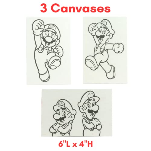 Innovative Designs Super Mario Canvas Paint Set for Kids with 3 Canvases, Acrylic Paint Innovative Designs