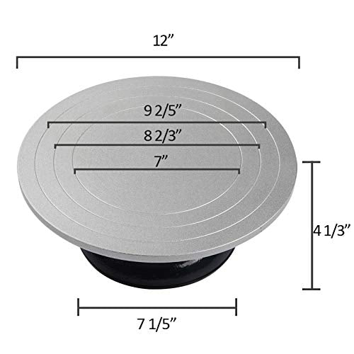 Falling in Art Heavy Duty Metal Pottery Decorating Banding Wheel, 12 Inches Diameter Falling in Art