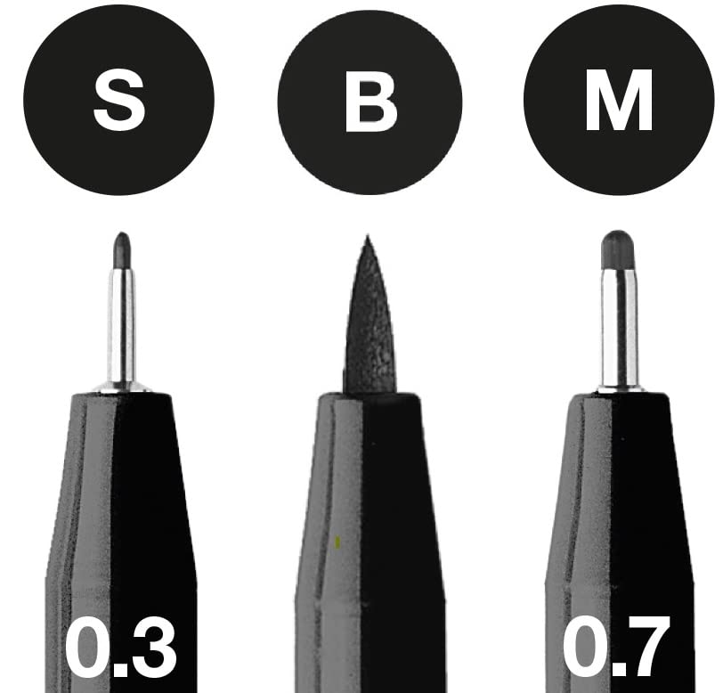 Faber-Castel PITT Artist Manga Pens, Shades of Gray, 8-Pack (167107) Faber-Castell