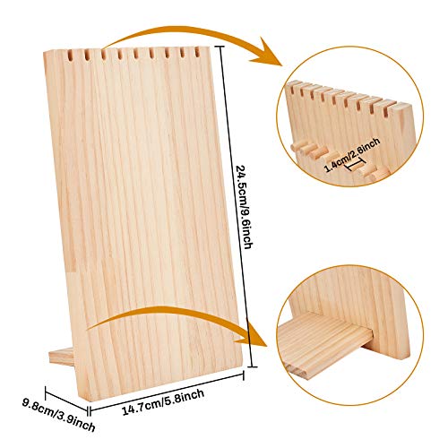 AHANDMAKER Wood Necklace Holder, 9.6 Inch Wooden Plank Necklace Jewelry Display Stand, Detachable Wooden Jewelry Organizer Stand, Necklace Display AHANDMAKER
