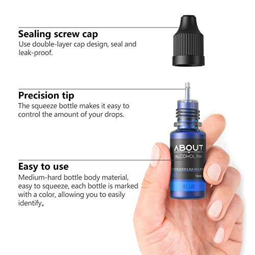 Alcohol Ink Set, 30 Bottles Vibrant Colors Concentrated Alcohol-Based Ink, Metal Dyes, for Resin Petri Dish Making, Epoxy Resin Art, Tumbler Cup About life