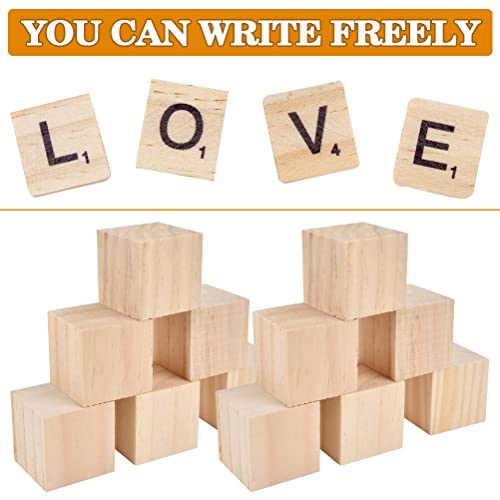 BUYGOO 30Pcs 2 inch Wooden Cubes Unfinished Wood Blocks for Wood Crafts, Wooden Cubes, Wood Square Blocks for Crafts and DIY Décor, Great for Baby BUYGOO