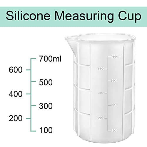 700ml Extra Large Silicone Mixing Cups for Epoxy Resin, Gartful 23 oz Measuring Cups, Casting Making Crafts, Acrylic Paint Pouring, Butter,Chocolate, Gartful