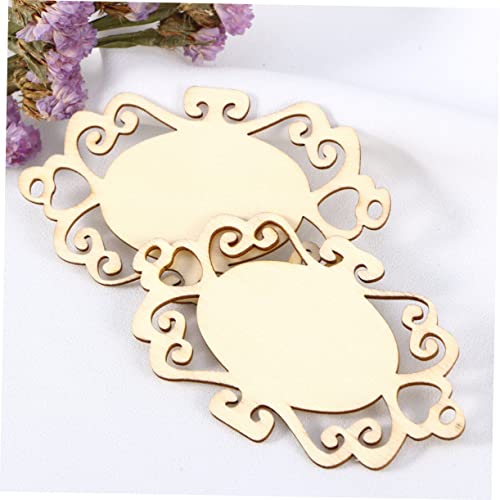Anneome 5pcs Wedding Decor Unfinished Wood Shapes Wooden Slices Blank Wooden Hanging Heart Decorations Embellishments for Crafting Wood Decor Anneome