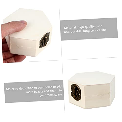 Abaodam 2pcs Hexagonal Jewelry Box Unfinished Wooden Wedding Kids Jewelry Organizer Jewelry Organizer Clear Jewelery Organizer Treasure Chest for Abaodam