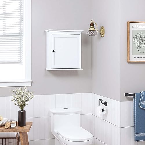 Spirich Small Bathroom Wall Cabinet, Wall Mounted Storage Cabinet, Medicine Cabinet Organizer for Bathroom, Kitchen, Living Room, White Spirich
