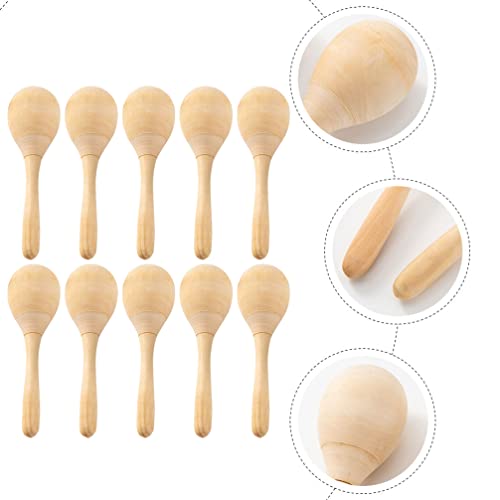 SUPVOX 8 Pcs DIY Wood Maracas Unfinished Hand Painted Maracas Party Favors Mini Wooden Fiesta Maracas for Kids Painting Craft Mexican Fiesta Birthday SUPVOX