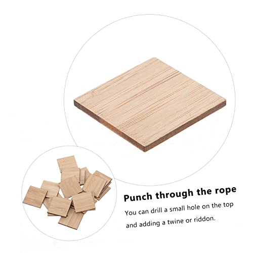 MAGICLULU 25pcs Hand Painted Bamboo Unfinished Triangle Discs Unfinished Wood Board - Slices Wood Rectangles Crafts DIY Wood Squares for Crafts Kids MAGICLULU