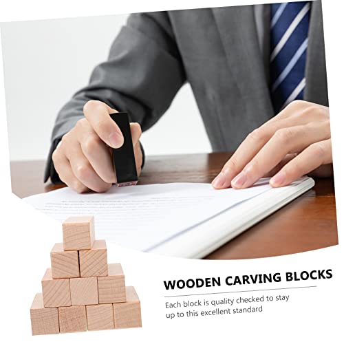 EXCEART 11pcs Seal Unfinished Wooden Block Blank Wood Slices DIY Kits Whittling Blocks for Wooden Whittling Wooden Block for Carving DIY Block Mini EXCEART