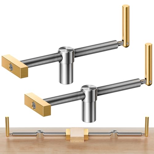 DAYDOOR Bench Dog Clamp, 3/4'' Dog Hole Clamp for Woodworking, Upgraded Adjustable Workbench Stop with Brass Handle (19mm, 2 Pack) DAYDOOR