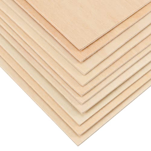 MUKCHAP 80 PCS Craft Wood Sheet, 1/16 x 4 x 8 Inch Thin Wood Sheets, Unfinished Plywood Wood Sheets for DIY Models, Ornaments MUKCHAP