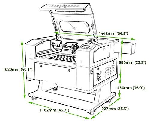 POVOKICI RECI 90W 20" x 28" CO2 Laser Engraver and Cutter, with Electric Lift Bed, Industrial Water Chiller and Rotary US Stock POVOKICI