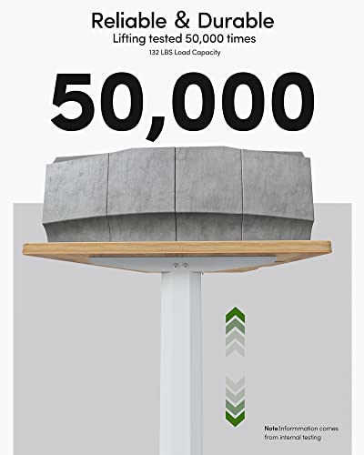 BANTI 63"x28" L Shaped Standing Desk, Electric Stand up Height Adjustable Home Office Table, Sit Stand Desk, Light Rustic Brown Top BANTI