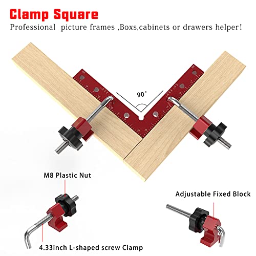 BOXmime 90 Degree Clamp Aluminum Alloy Corner Clamps for Woodworking,5.5" x 5.5"Carpenter Right Angle Clamping Square Tools for Box,Shelves,Picture BOXmime