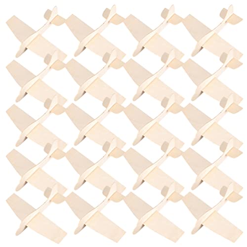 STOBOK 20pcs DIY Wood Planes Blank Painting Plane Wooden Airplane Craft Kits Unfinished Assemble Airplane Models Handicraft Plane Toy for Kids STOBOK