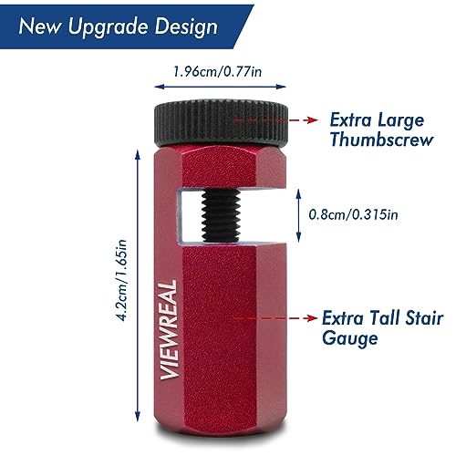 Red Extra Tall Stair Gauges Set with Holder: A Non-Slip Guide for Circular Saw & Carpentry Squares, Perfect for Framing & Rafter Layout ViewReal