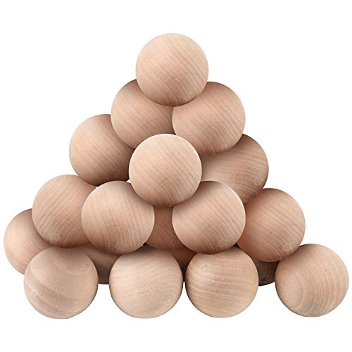 HAKZEON 45 PCS 2 Inch Wooden Round Ball, Unfinished Wood Spheres with Smooth Surface Natural Wooden Rounds for DIY, Arts, Crafts and Projects HAKZEON