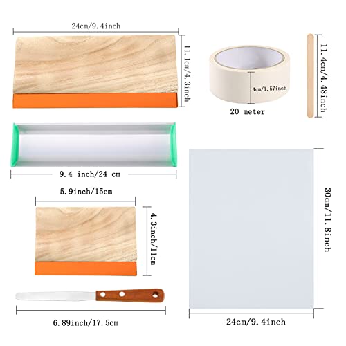 Caydo 54 Pieces Screen Printing Kit with 50W LED UV Exposure Screen Printing Light, 6 Color Screen Printing Ink, Screen Printing Photo Emulsion, Caydo