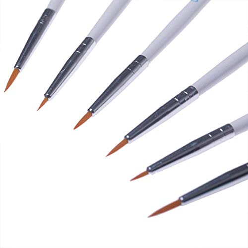 MEEDEN Miniature Detail Paint Brushes, 2/0 3/0 0 Small Fine Tip Paintbrush Set for Acrylic Watercolor Painting, Model Paint Brush for Craft, Nail MEEDEN