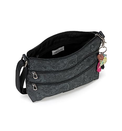 Sakroots Artist Circle Basic Crossbody in Eco Twill, Adjustable Crossbody Strap, Black Spirit Desert Sakroots