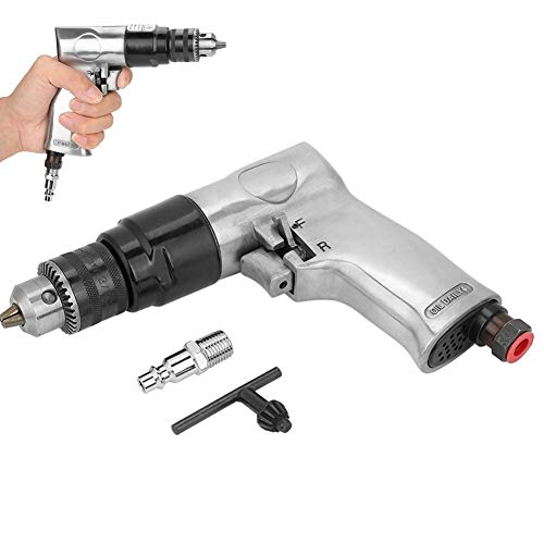 Air Drill 3/8,3/8Pneumatic Drill, 1700rpm 10mm High-speed CW/CCW Reversible Air Drill Pneumatic Drilling Tool for Furniture, Hardware, Machinery Semme