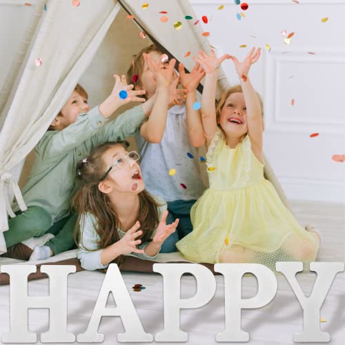 AOCEAN 10 Inch White Big Wood Letters, Unfinished Wooden Letters for Wall Decor Decorative Standing Letters Slices Sign Board Decoration for Craft AOCEAN