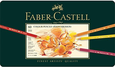 Faber-Castel 110060 Polychromos Colored Pencil Set In Metal Tin, 60 Pieces