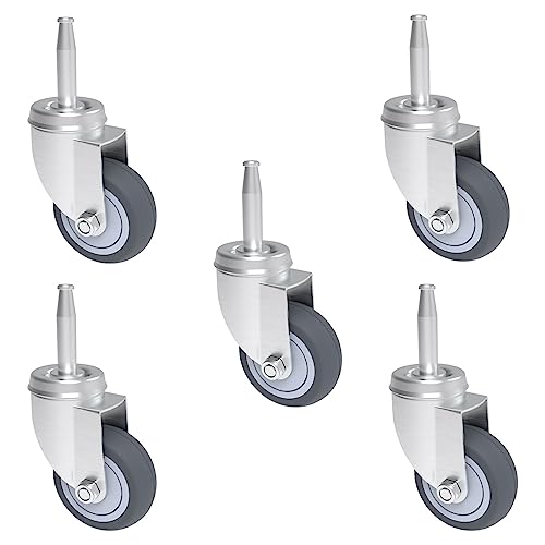 RILIDRI 2-Inch Caster Wheels, (Stem Diameter 8mm or 5/16", Length 38mm or 1.5") - Set of 5 Replacement Wheels for Shop-Vac, Furniture RILIDRI
