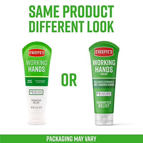 O'Keeffe's Working Hands Hand Cream, Relieves and Repairs Extremely Dry Hands, 3 oz Tube, (Pack of 2) O'Keeffe's